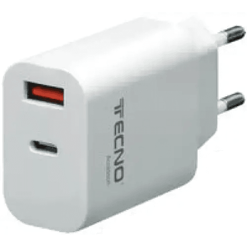 TECNO ALIMENTATORE CARICA RAPIDA TYPE C / USB 20W 3A BIANCO TC-883 - TecnoRoyal