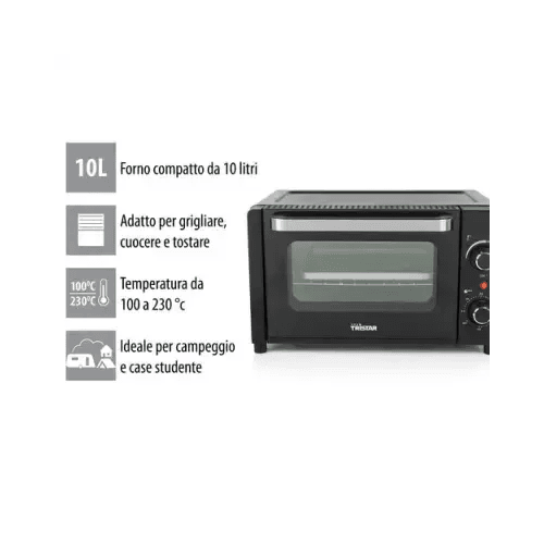 TRISTAR MINI FORNO ELETTRICO 10LT 800W NERO OV-3615 - TecnoRoyal