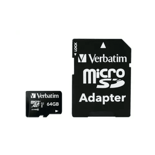 VERBATIM MICRO SD 64GB CON ADATTATTATORE 44084 CL10 - TecnoRoyal