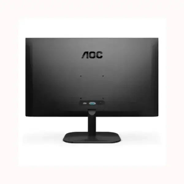 Monitor AOC nero visto da dietro con supporto centrale e design minimalista