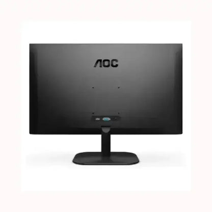 Monitor AOC nero visto da dietro con supporto centrale e design minimalista