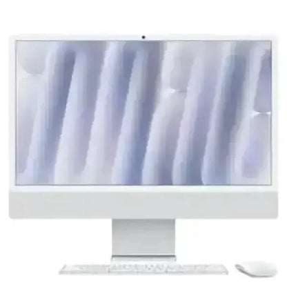 Apple iMac bianco all in one con display ampio webcam integrata tastiera e mouse wireless per uso ufficio e creativo