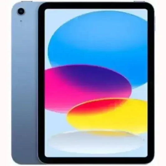 Tablet Apple con schermo colorato e corpo sottile in metallo blu
