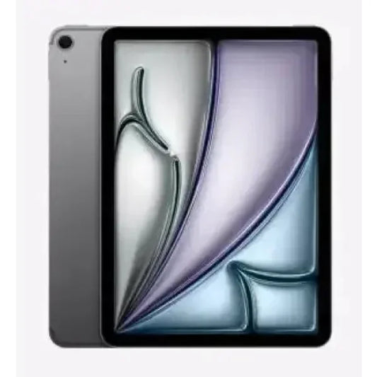 Apple iPad Air grigio siderale vista frontale schermo bordo sottile e vista posteriore con fotocamera singola