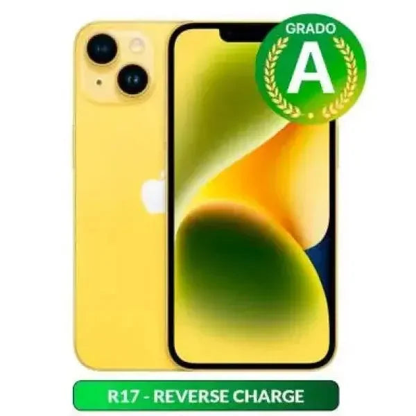 Apple iPhone 14 in giallo con display luminoso e funzione di reverse charge