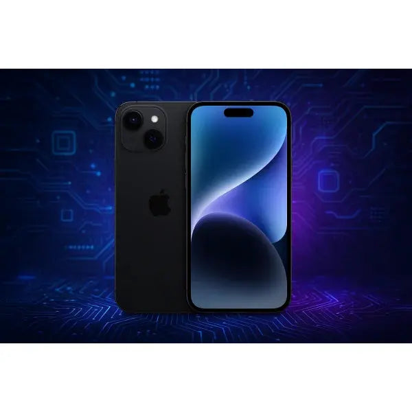 Apple iPhone 15 Plus 512GB 6.7 Black ITA MU1H3QL/A con sfondo tecnologico