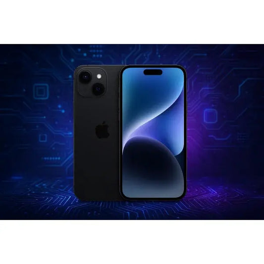 Apple iPhone 15 Plus 512GB 6.7 Black ITA MU1H3QL/A con sfondo tecnologico