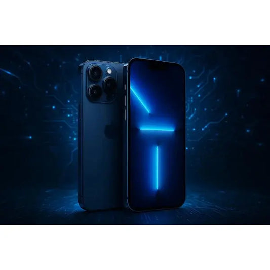 Apple iPhone 17 Pro Max 1TB 6,9 Deep Blue MFYX4QN/A con sfondo elettronico e tecnologico