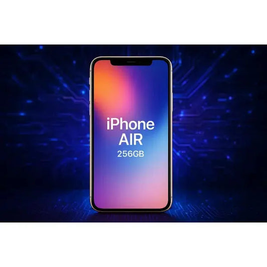 Apple iPhone AIR 256GB 6,5" Light Gold ITA MG2N4QL/A immagine frontale con sfondo elettronico e tecnologico