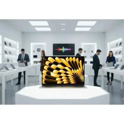 Apple MacBook Air con display luminoso in un ambiente di vendita elegante