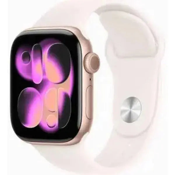 Apple Watch con display colorato e cinturino bianco elegante e moderno