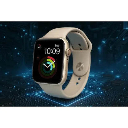 Apple Watch SE 3 con cassa in alluminio e cinturino bianco, ideale per fitness e notifiche smart