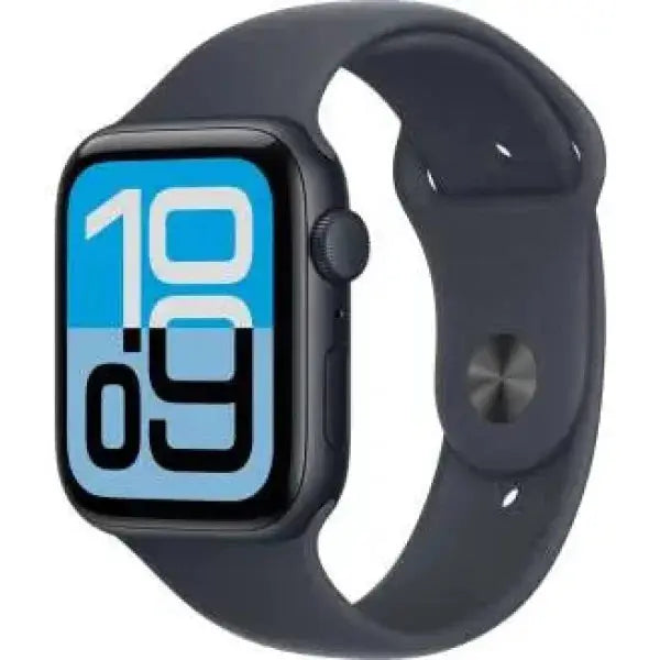 Apple Watch SE con cassa nera e cinturino blu, display touchscreen da 44mm