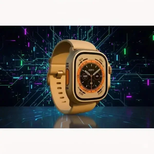 Apple Watch Ultra con display digitale, cinturino beige e design elegante per ogni occasione