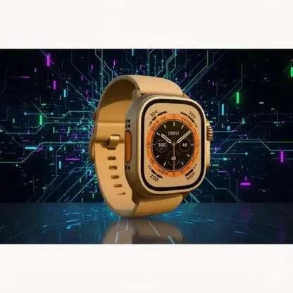 Apple Watch Ultra con display digitale, cinturino beige e design elegante per ogni occasione
