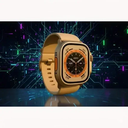 Apple Watch Ultra con display digitale, cinturino beige e design elegante per ogni occasione