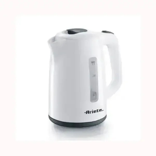 Bollitore elettrico bianco Ariete con manico ergonomico e livello dell'acqua visibile