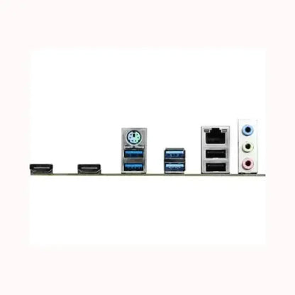 Pannello posteriore con porte USB e audio di una scheda madre ASROCK
