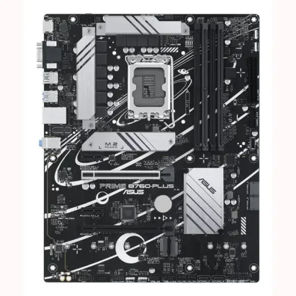 ASUS scheda madre Prime B760 Plus ATX nera con socket LGA1700 quattro slot RAM e dissipatori
