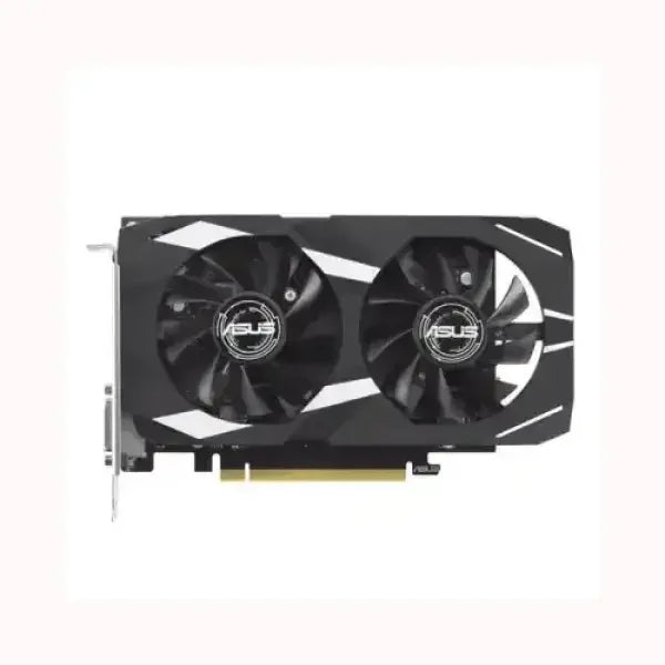 Scheda video ASUS con doppia ventola di raffreddamento e design nero e bianco