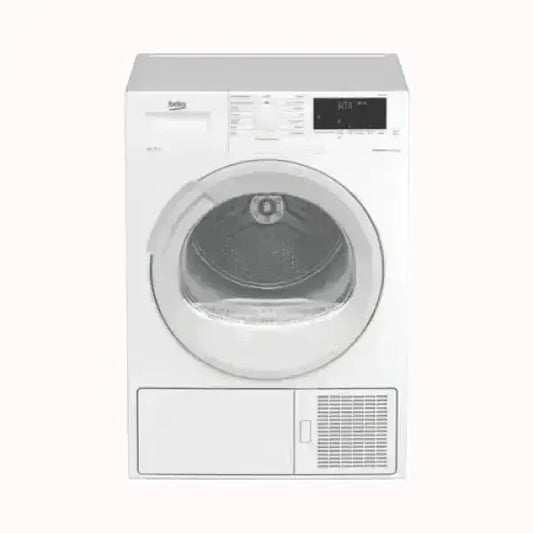 Asciugatrice BEKO bianca con sportello trasparente e display digitale moderno