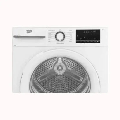 Asciugatrice Beko bianca a libera installazione con porta trasparente e pannello di controllo digitale