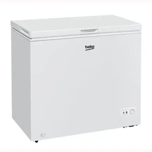 Beko congelatore bianco a pozzetto con apertura superiore e pannello di controllo semplice