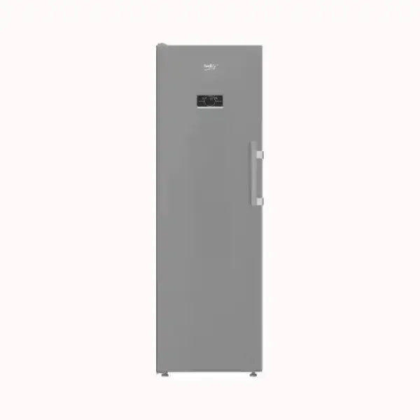 Congelatore verticale BEKO grigio con display digitale e maniglia laterale ergonomica