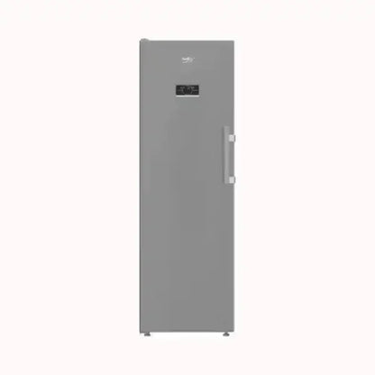 Congelatore verticale BEKO grigio con display digitale e maniglia laterale ergonomica