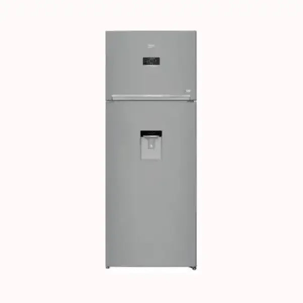 Frigorifero BEKO con congelatore superiore e dispenser acqua integrato in acciaio inox