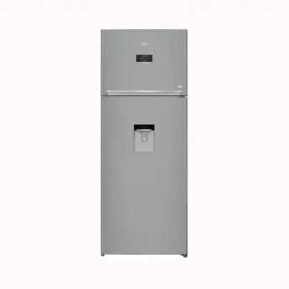 Frigorifero BEKO con congelatore superiore e dispenser acqua integrato in acciaio inox