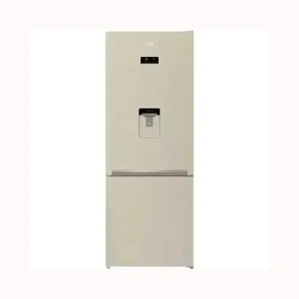 Frigorifero Beko beige con dispenser acqua integrato e display digitale frontale