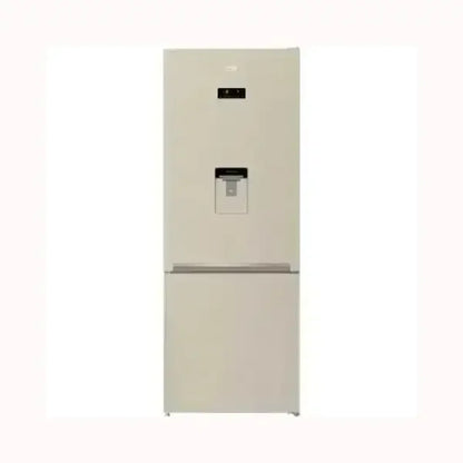 Frigorifero Beko beige con dispenser acqua integrato e display digitale frontale