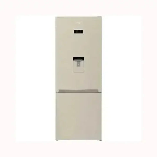Frigorifero Beko beige con dispenser acqua integrato e display digitale frontale