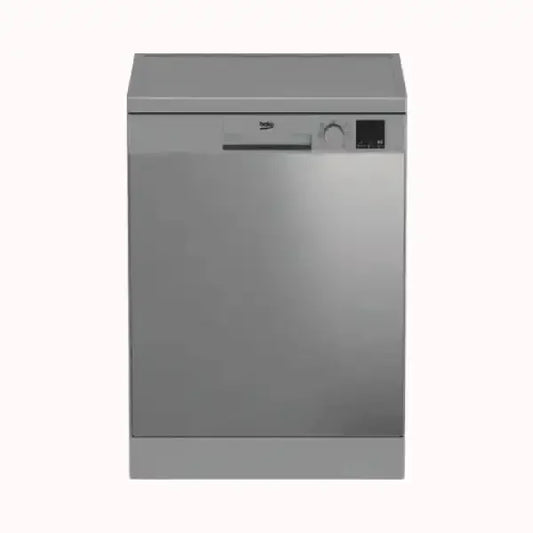 Lavastoviglie Beko color acciaio con pannello di controllo digitale e manopola