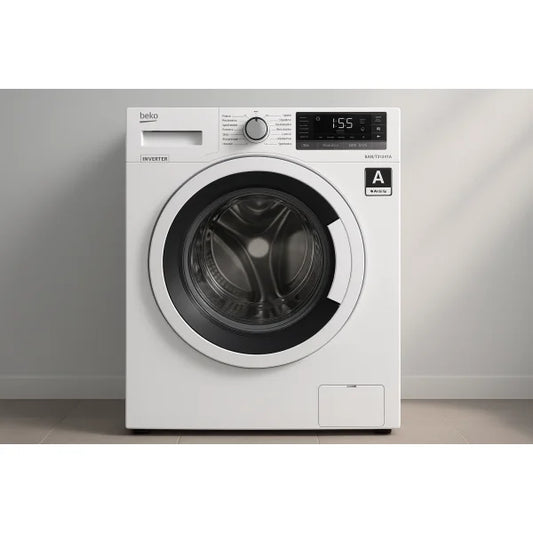 Lavatrice frontale Beko bianca con oblo grande display digitale manopola e classe energetica A