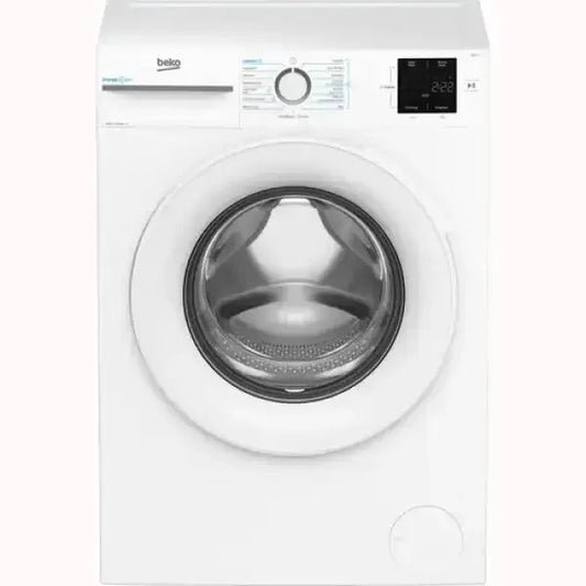 Lavatrice Beko bianca a carica frontale con display digitale e selettore di programmi