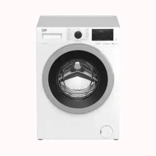 Lavatrice BEKO bianca a carica frontale con display digitale e manopola di selezione programmi