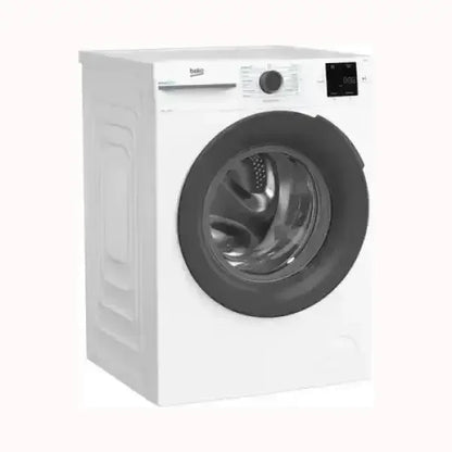 LAVATRICE Beko frontale bianca con oblò nero e pannello di controllo digitale