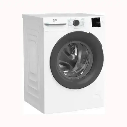 LAVATRICE Beko frontale bianca con oblò nero e pannello di controllo digitale