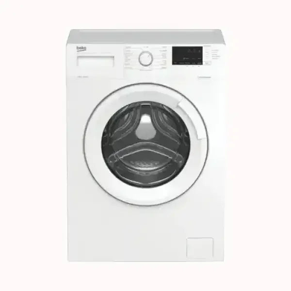 Beko lavatrice bianca a carica frontale con display digitale e selettore rotativo