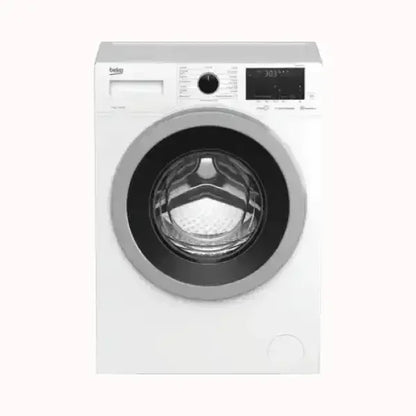Beko lavatrice a carica frontale bianca con oblò trasparente e pannello di controllo digitale