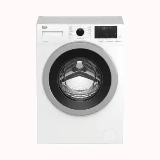 Beko lavatrice a carica frontale bianca con oblò trasparente e pannello di controllo digitale