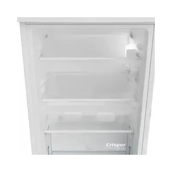 Interno del Beko mini frigo con ripiani trasparenti e cassetto Crisper per alimenti freschi