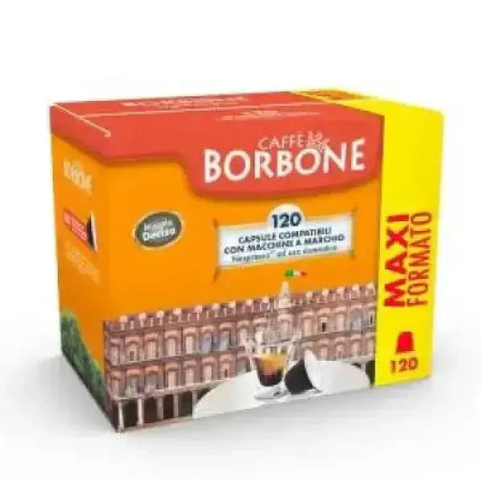 Confezione maxi formato capsule Borbone compatibili con macchine a marchio Nespresso 120 pezzi