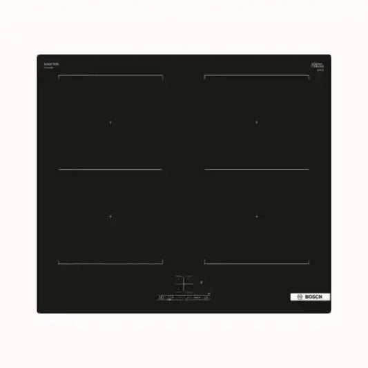 Piano cottura BOSCH in vetroceramica nero con quattro zone di cottura e comandi touch