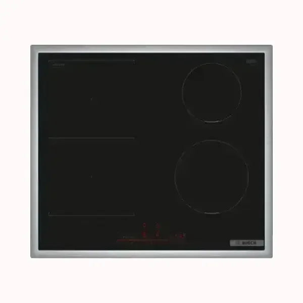 Piano cottura BOSCH in vetroceramica nero con cornice in acciaio inox e comandi touch