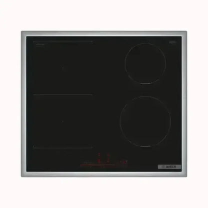 Piano cottura BOSCH in vetroceramica nero con cornice in acciaio inox e comandi touch