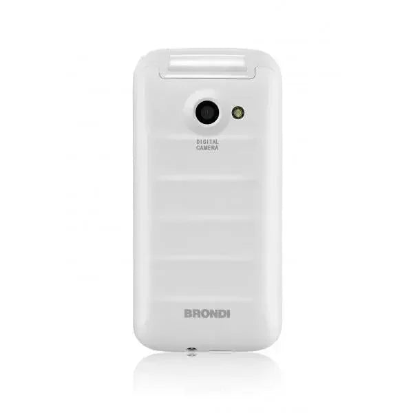 Cellulare per anziani Brondi Fox con fotocamera digitale in bianco per una facile comunicazione