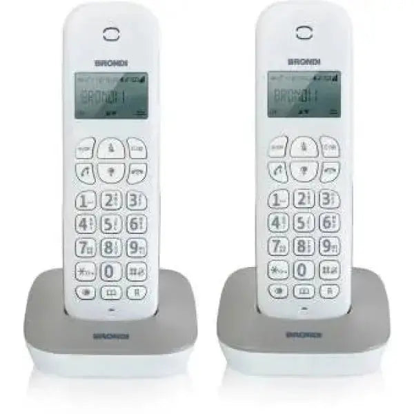 Set di due telefoni cordless Brondi con display digitale e tasti grandi